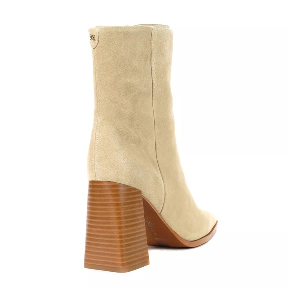SAM EDELMAN Ivette Square Toe Ankle Boots in Sesame Suede Size 9 - Picture 3 of 16